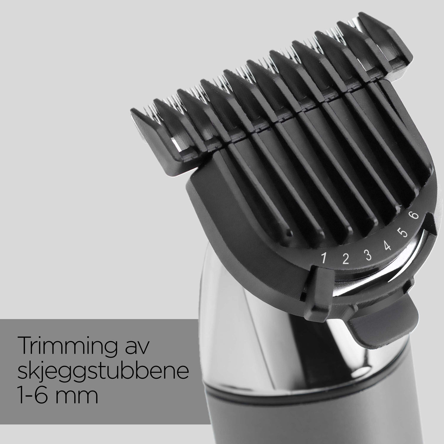 Trimming av skjeggstubbene 1-6 mm